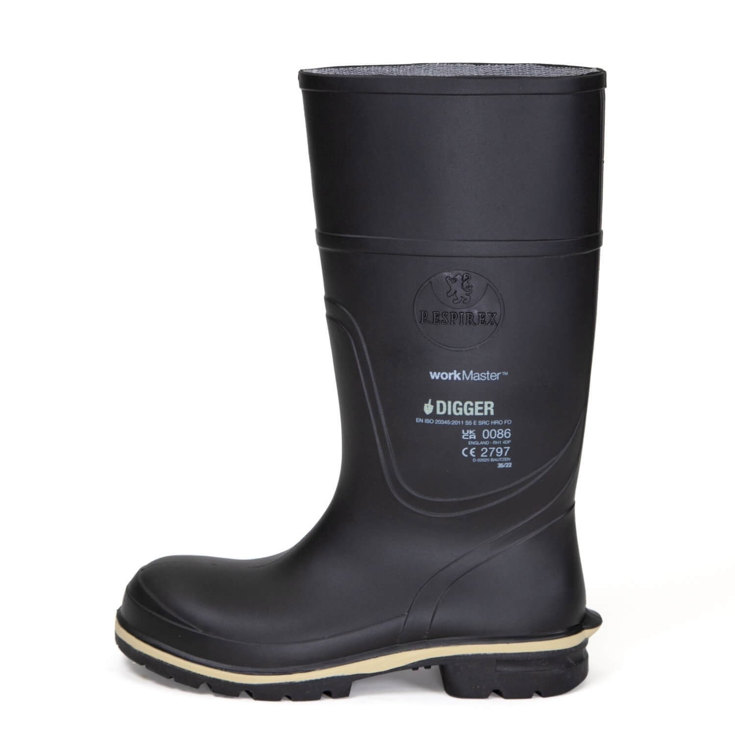 Respirex Workmaster Digger S5 Safety Wellington Boot (B01470) Respirex Workmaster Digger S5 Safety Wellington Boot (B01470)